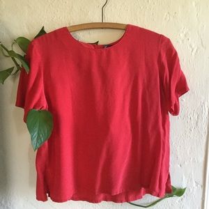 Beautiful 100% Silk Red Blouse